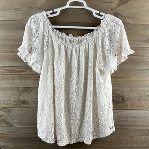 Camisa para mujer Maurices sin hombros top de encaje boho cottagecore 1X - Imagen 1 de 7