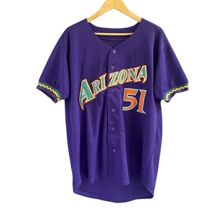 Majestic Cool Base Arizona Diamondbacks Randy Johnson #51 Jersey Large Purple - Picture 1 of 10