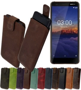 Suncase Custodia In Pelle Per Nokia 3.2 Con Finestra Di Ritorno - Foto 1 di 8