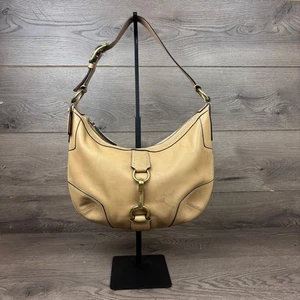 Borsa a tracolla Coach vintage borsa Soho beige pelle oro ferramenta J0793-11544 - Foto 1 di 14