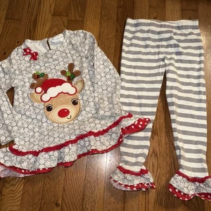 Girls Size 5 reindeer Christmas outfit-Emily Rose - Picture 1 of 3