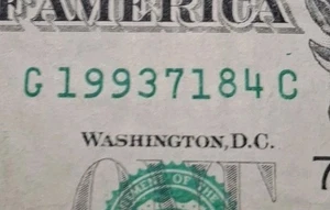 Banconota da 1 dollaro anno compleanno/anniversario 1993 numero di serie fantasia - Foto 1 di 3