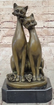 Escultura de bronze por Milo Cat Gato felino animal de estimação estátua deco estatueta negócio sem reserva - Imagem 1 de 4