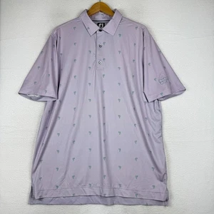 Foot Joy FJ Herren XL lila flieder AOP Kaktus Golf schnelltrocknend Polo The Canyon Club - Bild 1 von 8
