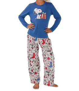 Nite Nite Munki Munki Kid's Tee and Pant Jersey PJ Set Snoopy Holiday Size 6 - Picture 1 of 4