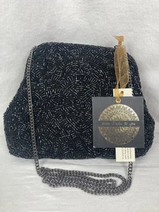 Black Beaded Handbag With Chain From Indian To You New With Tags - Picture 1 of 9