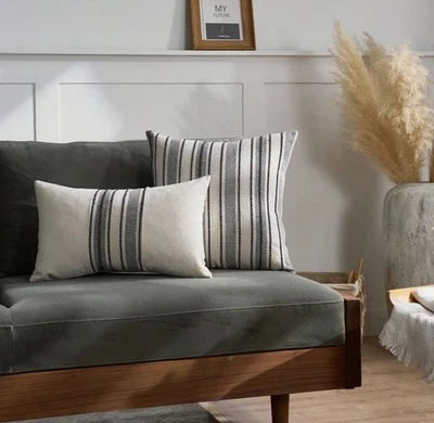 Funda Almohada HILO TEÑIDO CON CABLE Calidad Premium ELECCIÓN de Tamaños Foto 1 de 4