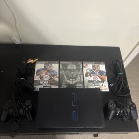 PlayStation 2 Fat Console Bundle - Tested, Controller, Football Games Bundle