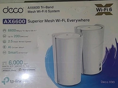 TP Link Deco X90 White AX6600 Tri-Band Mesh Wi-Fi 6 System 2-Pack - Image 1 of 3