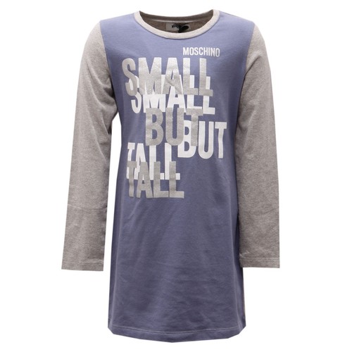 7736AC vestito bimba girl MOSCHINO grey jersey cotton dress kid