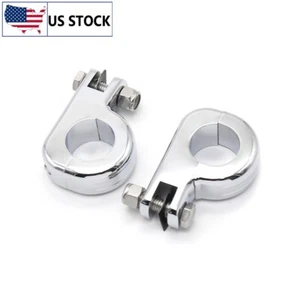 Footpegs Clamps Brackets Chrome 1-1/4" Guard Bar For Harley  - Foto 1 di 9