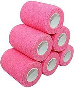Cohesive Bandages Pink, 7.5cm x 4.5M Self Adhesive Strapping Tape, Flex - Picture 1 of 1
