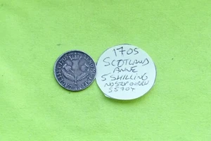 1705 Scotland Silver 5 SHILLING Coin ANNE (1701 - 1714) S5704 NO STOP ON REV - Picture 1 of 3