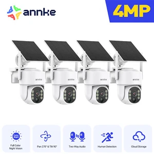 ANNKE 4PCS 4MP Wireless PTZ Solar Security Camera Battery Powered Outdoor IP65 - Picture 1 of 15