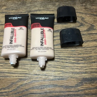 2X L'Oreal Paris Infallible Pro-Matte Blendable Foundation, #101 Classic Ivory - Image 1 of 2