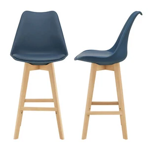 [en.casa] Juego de Taburetes de Bar Set 2x Cocina Asiento acolchado Color Azul - Imagen 1 de 8