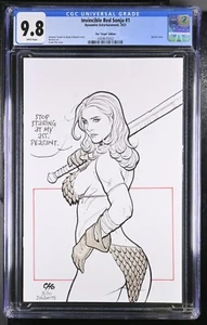 INVINCIBLE RED SONJA #1 CGC 9.8 FRANK CHO VIRGIN SKETCH COVER Dynamite 2021 GGA - Picture 1 of 2