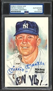1980-81 Perez-Steele HOF Mickey Mantle Auto HOF New York Yankees Auto Auth - Picture 1 of 2