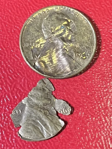 1960 D DENVER LINCOLN CENT LAMINATION SPLIT OFF ERROR WITH RARE PIECE XF Cover