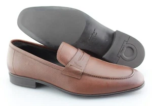 Herren Salvatore Ferragamo "Penny" Braun Strukturiert Leder Halbschuhe Größe US 9-D - Bild 1 von 7