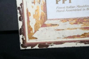 FINE ITALIAN MOULDING ANTIQUED WOOD PHOTO FRAME FOR 5X7 W GLASS PPI HAND CRAFTED - Picture 1 of 5