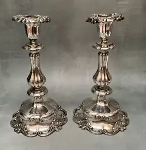 "Par de candelabros Gorham plateados barrocos 0290 ElectroPlate 9""" - Imagen 1 de 5