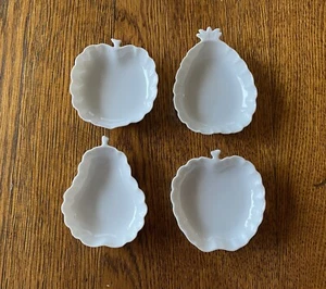 Juego de 4 Platos ARDALT Japón Pequeños Porcelana Blanca en Forma de Fruta para Mantequilla de Nueces - Imagen 1 de 2