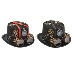Steampunk Hat Steampunk  Traveler Hat Steampunk Top Hat For Men With Goggles