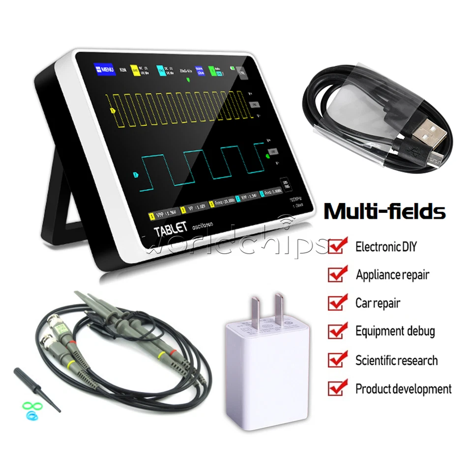 FNIRSI Digital Storage Oscilloscope FFT display 1013D 7inch 2CH 100MHz Bandwidth - Image 1 of 1