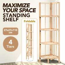 Corner Shelf Cedar Wood Folding Storage Display Rack Home Organiser