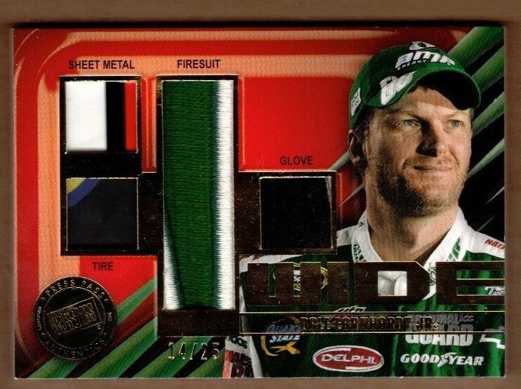 2011 PRESS PASS FOUR WIDE FIRESUIT #FWDE DALE EARNHARDT JR. #14/25 - Image 1 of 1