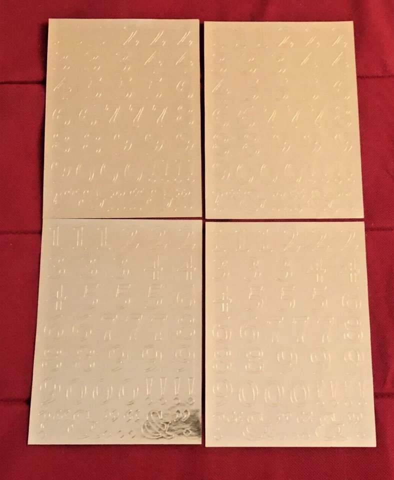 Creative Memories 123 NUMBERS Stickers TEAL Blue, GOLD or EVERGREEN Lot of 4 - Image 1 of 1