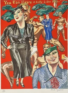 Red Grooms "You Can Have a Body Like Mine!", Lithograph on arches, signed 71/150 - Picture 1 of 10