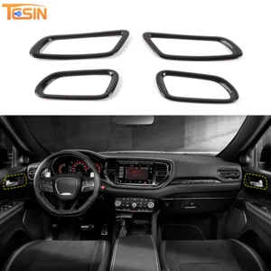 Manija de puerta interior de fibra de carbono cubierta de cuenco marco de moldura para Dodge Durango 2021+ - Imagen 1 de 14