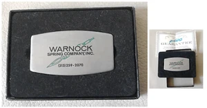 Fermasoldi/coltello vintage pubblicitario ZIPPO WARGOCK SPRING CO; come nuovo in scatola senza top - Foto 1 di 6
