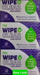 Flent's Wipe 'n Clear Lens Wipe, 225 Toallitas para Lentes Acolchadas Suaves Nuevas Selladas - Imagen 1 de 7