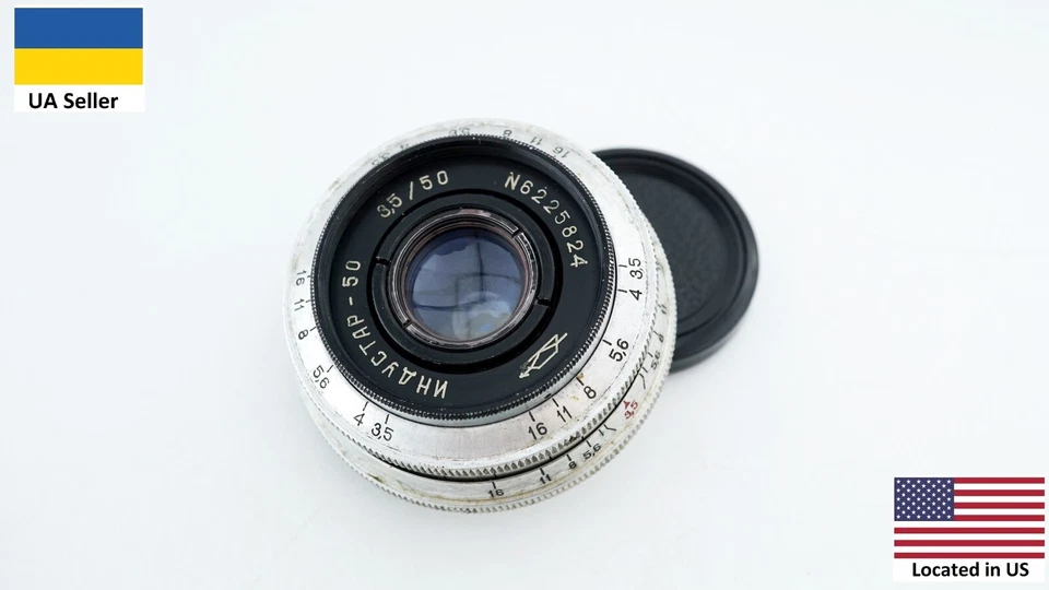 Vintage SLR Silver KMZ Industar 50 3,5 50mm Zenit lens M39 portrait L39 - Image 1 of 4