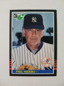 PHIL NIEKRO 1985 DONRUSS LEAF BASEBALL CARD #138 NEW YORK YANKEES - Picture 1 of 2