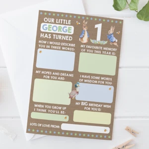 x10 Personalised Peter Rabbit Time Capsule Cards 1st Birthday Christening Baby - Picture 1 of 2