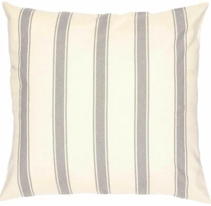 26" Square Euro Sham Nickel Gray Grain Sack Ticking Stripe Grace Pillow Cover - Picture 1 of 7