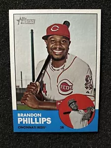 BRANDON PHILLIPS #304 2012 Topps Heritage Baseball QTY Cincinnati Rossi - Foto 1 di 2