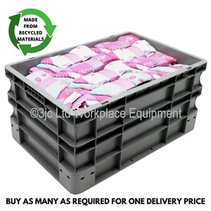 55 Litre Very Strong Grey Plastic Euro Parts Storage Container Boxes Box Bins - Picture 1 of 4