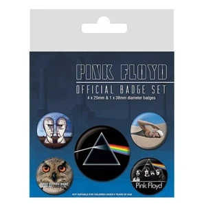 Set of 5 Official Rock Band Merchandise Button Pin Badge Pack - Pink Floyd Logo - Foto 1 di 1