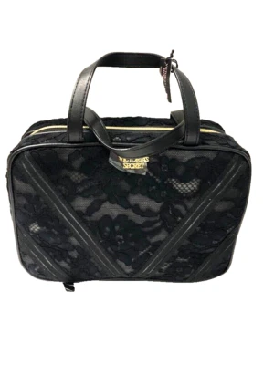 Victoria's Secret Hanging Toiletry Travel Cosmetic Makeup Bag Black Lace NWT - Image 1 of 4