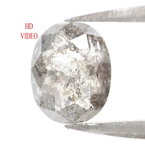 0.89 CT Natural Loose Oval Shape Diamond 6.90 MM Salt And Pepper Diamond QL1445 - Picture 1 of 8