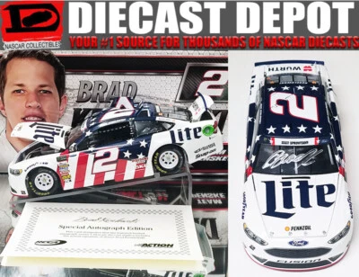 Autografiado Brad Keselowski 2017 Miller Lite 1/24 Acción  Foto 1 de 4