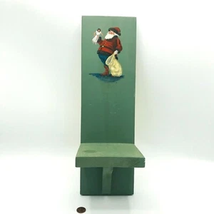 Handbemalter handgefertigter Holz Kerzenhalter Weihnachtsmann Spielzeug Regal Folk Primitive  - Bild 1 von 11