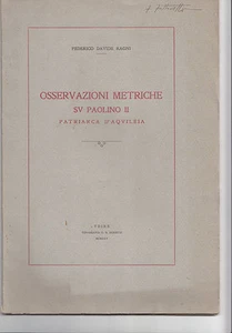 L114-AQUILEIA-OSSERVAZIONI Métricas En Paolino II ° Patr - Imagen 1 de 1