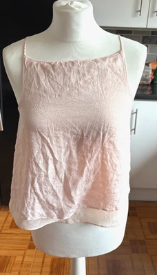 VGC Ladies TOPSHOP Petticoat Hem APRICOT Blush PINK Strappy Cami Blouse Top 8 £1 - Image 1 of 4