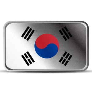 1 oz Silberbarren Südkorea Länderflagge (farbig) - Bild 1 von 3